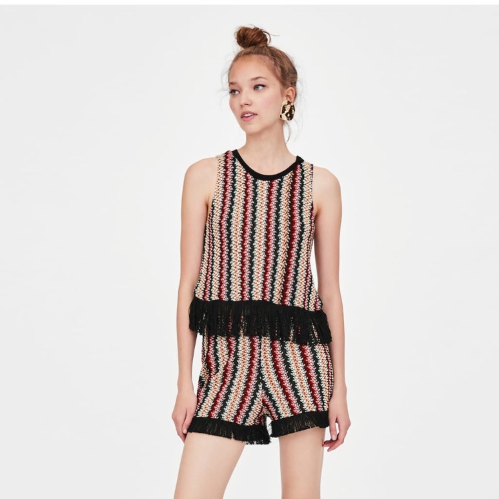 NWT! Zara Fringed Shorts